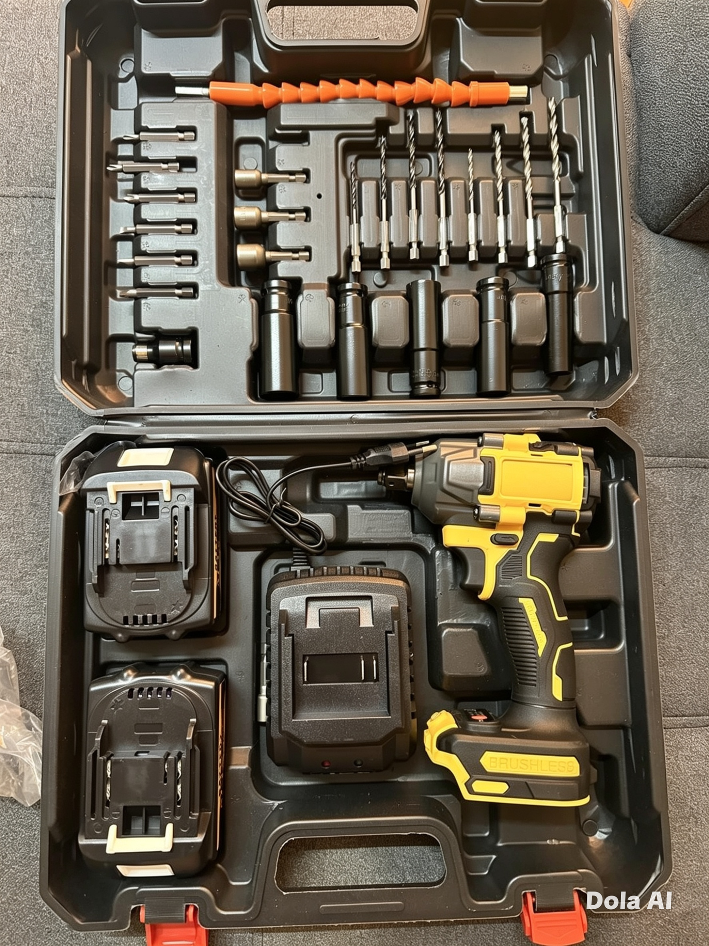 Taladro Atornillador Percutor Inalámbrico 3 en 1 con 2 Baterías + Accesorios