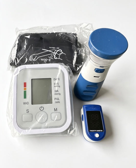 Kit de Salud: Nebulizador + Tensiómetro + Oxímetro 🩺✨